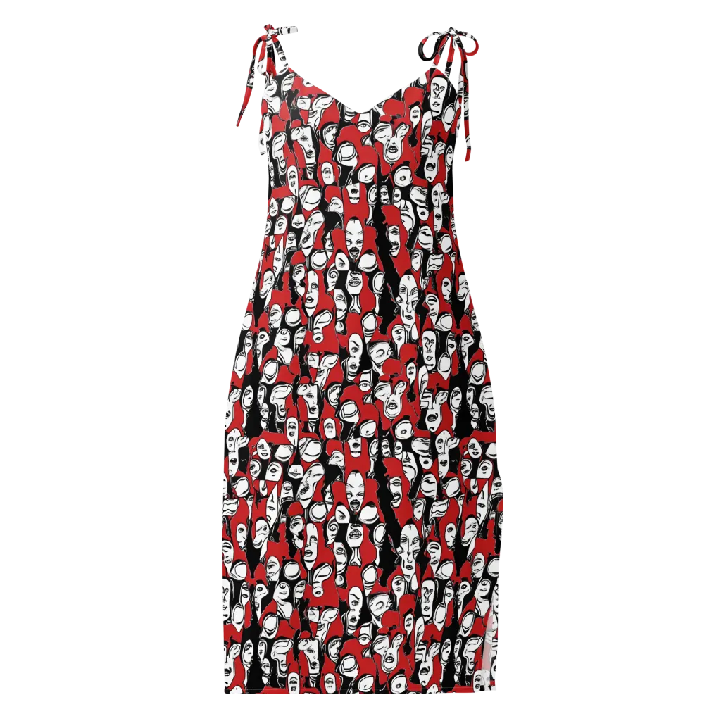 Crimson Chorus on Slip Dress — Front