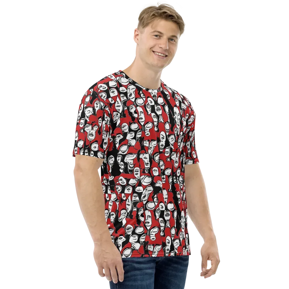 Crimson Chorus on Men's Crew Neck T-Shirt — Right