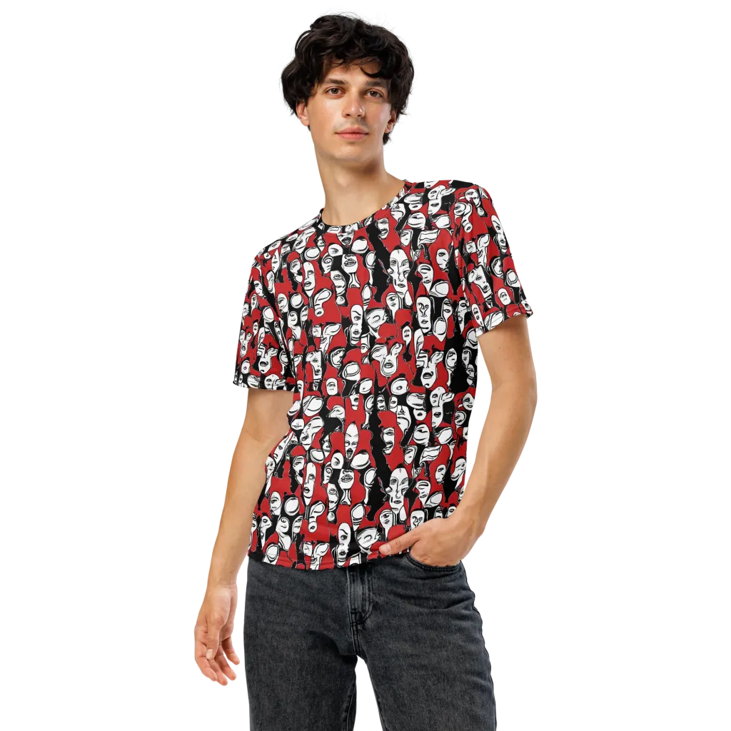 Crimson Chorus on Men's Crew Neck T-Shirt — Front