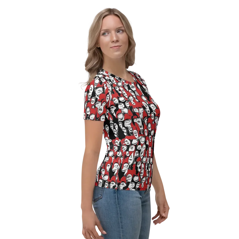 Crimson Chorus on Women's Crew Neck T-Shirt — Right
