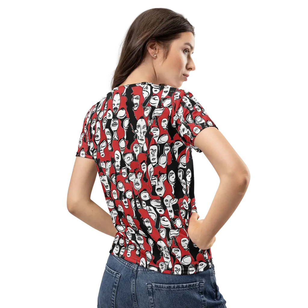 Crimson Chorus on Women's Crew Neck T-Shirt — Back