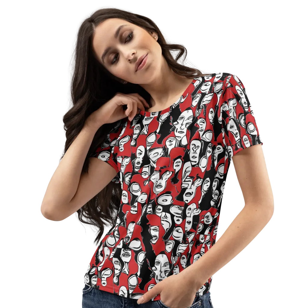 Crimson Chorus on Women's Crew Neck T-Shirt — Left Front