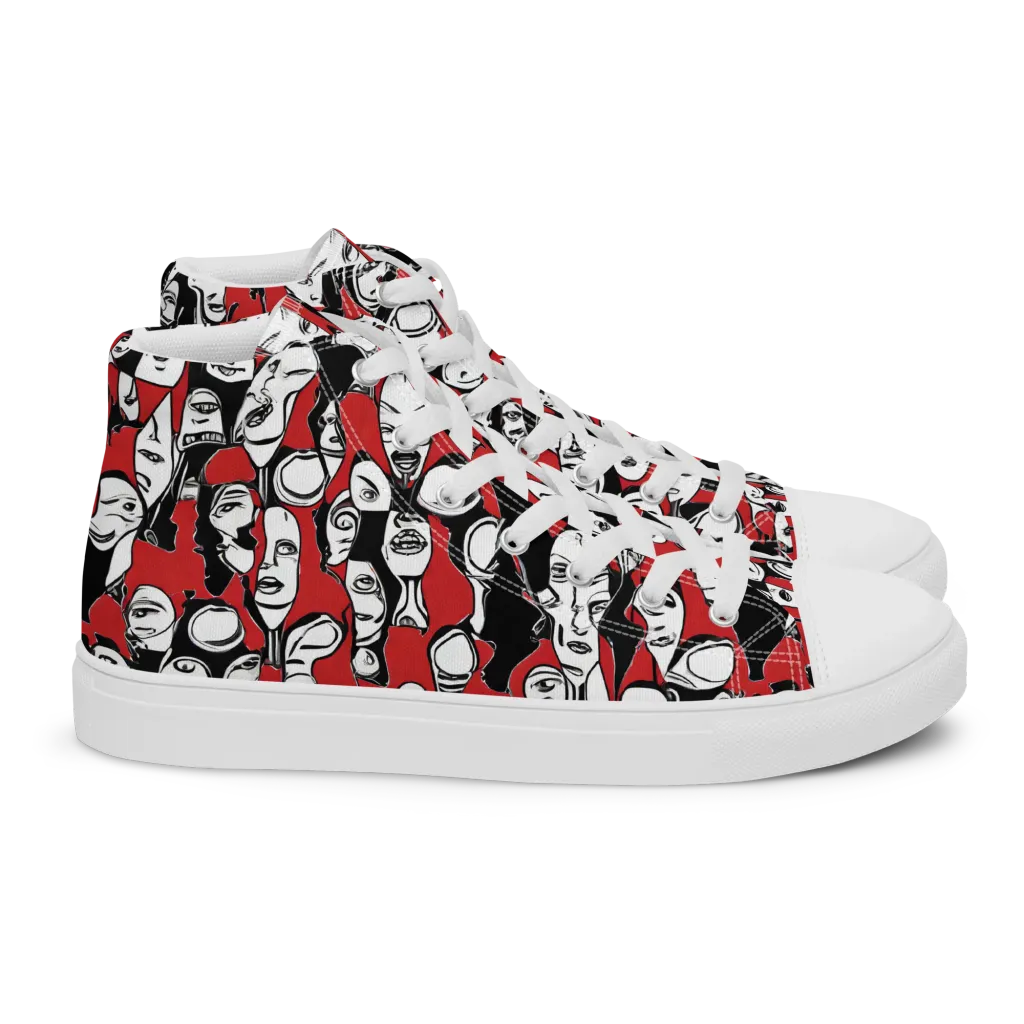 Crimson Chorus on Women's High Top Canvas Shoes — Right