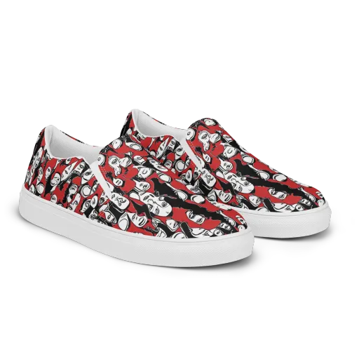 Crimson Chorus on a Men's Slip-On Canvas Shoes