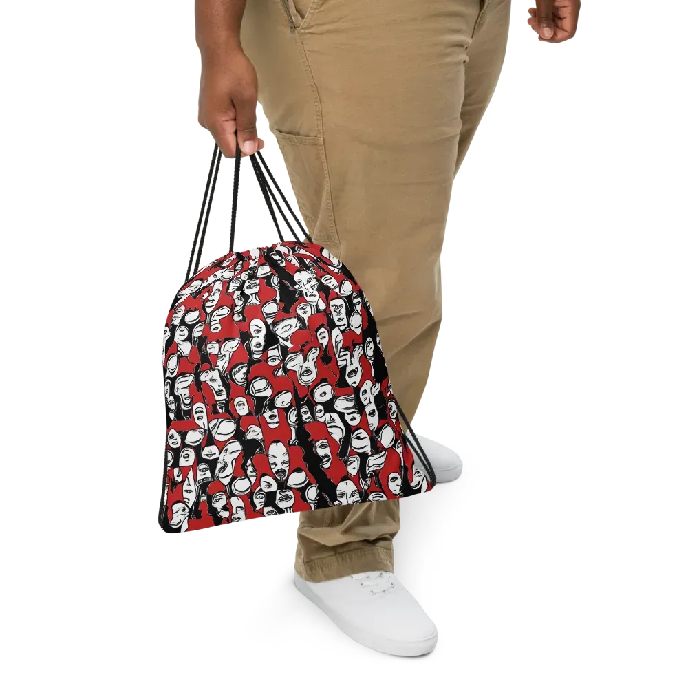 Crimson Chorus on Drawstring Bag — Front