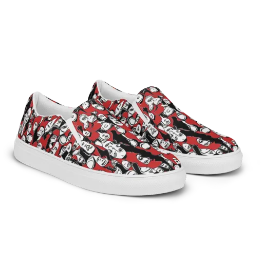 Crimson Chorus on a Women's Slip-On Canvas Shoes