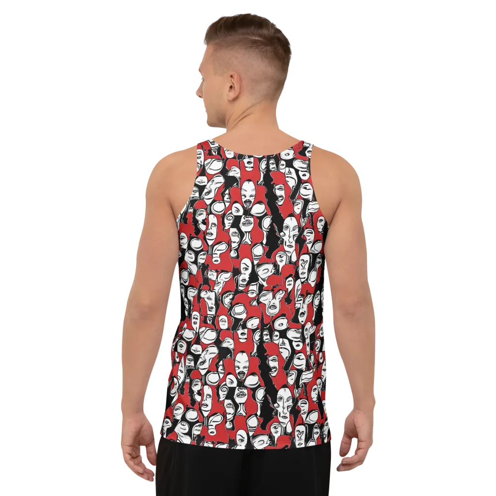 Crimson Chorus on Men's Tank Top — Back