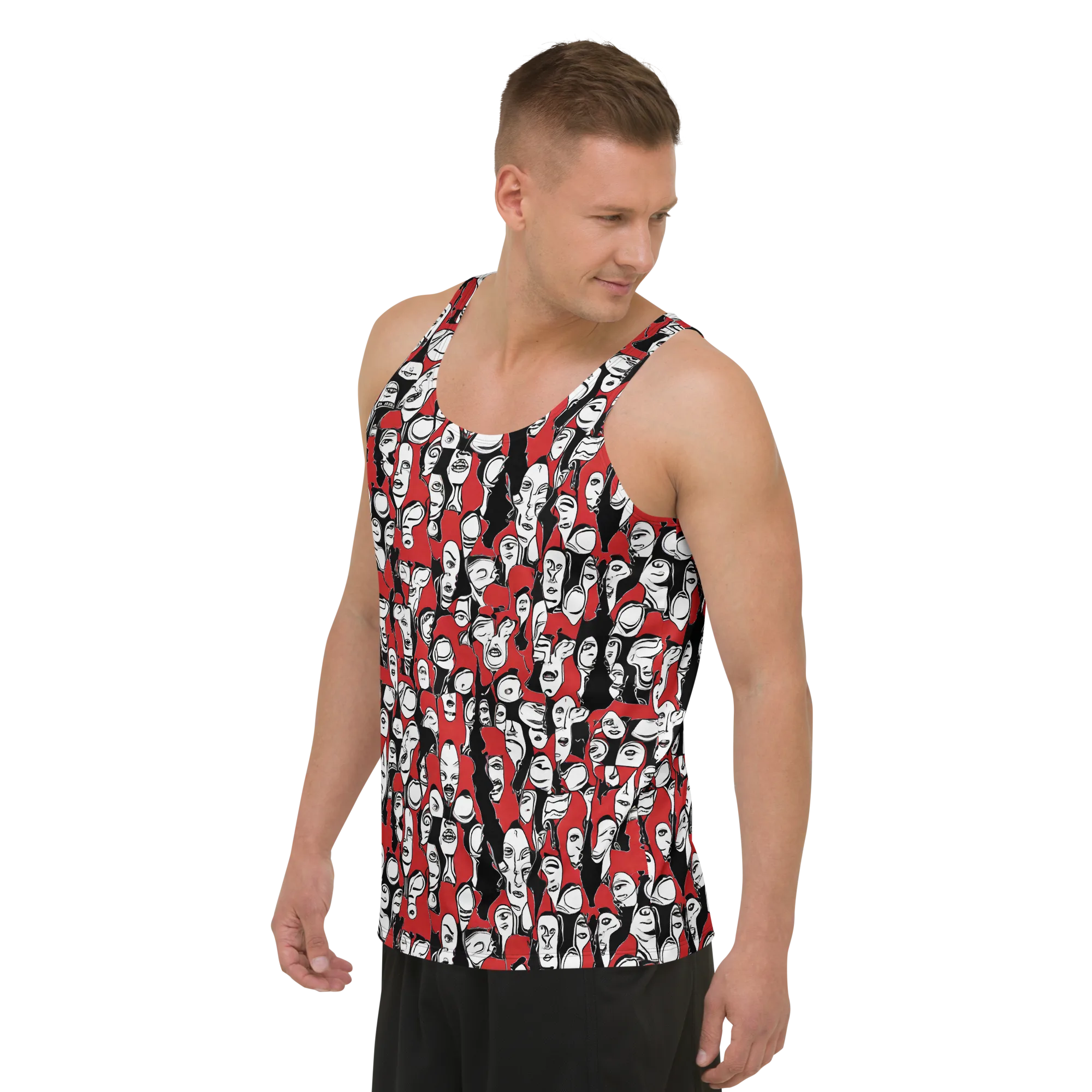 Crimson Chorus on Men's Tank Top — Left Front