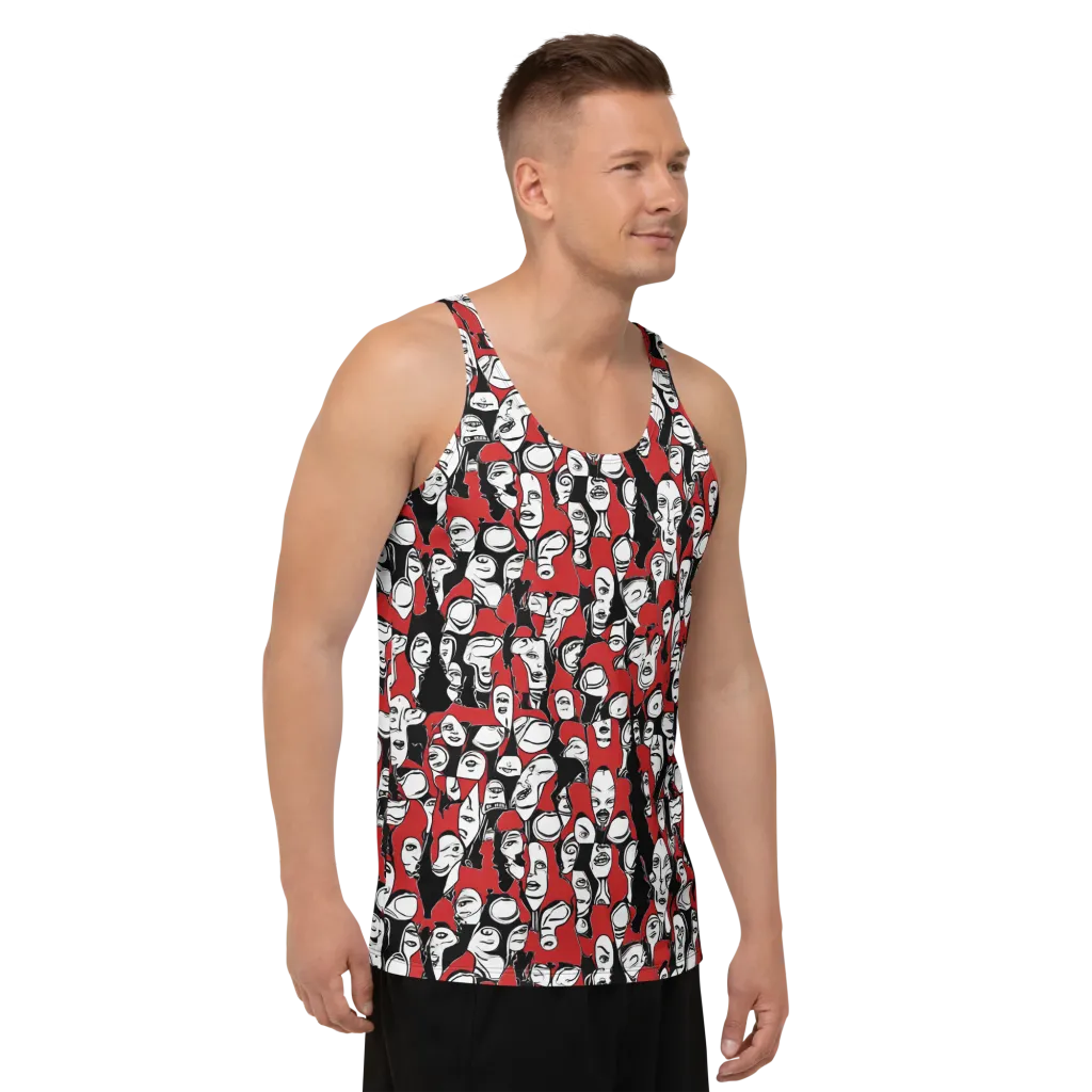 Crimson Chorus on Men's Tank Top — Right Front