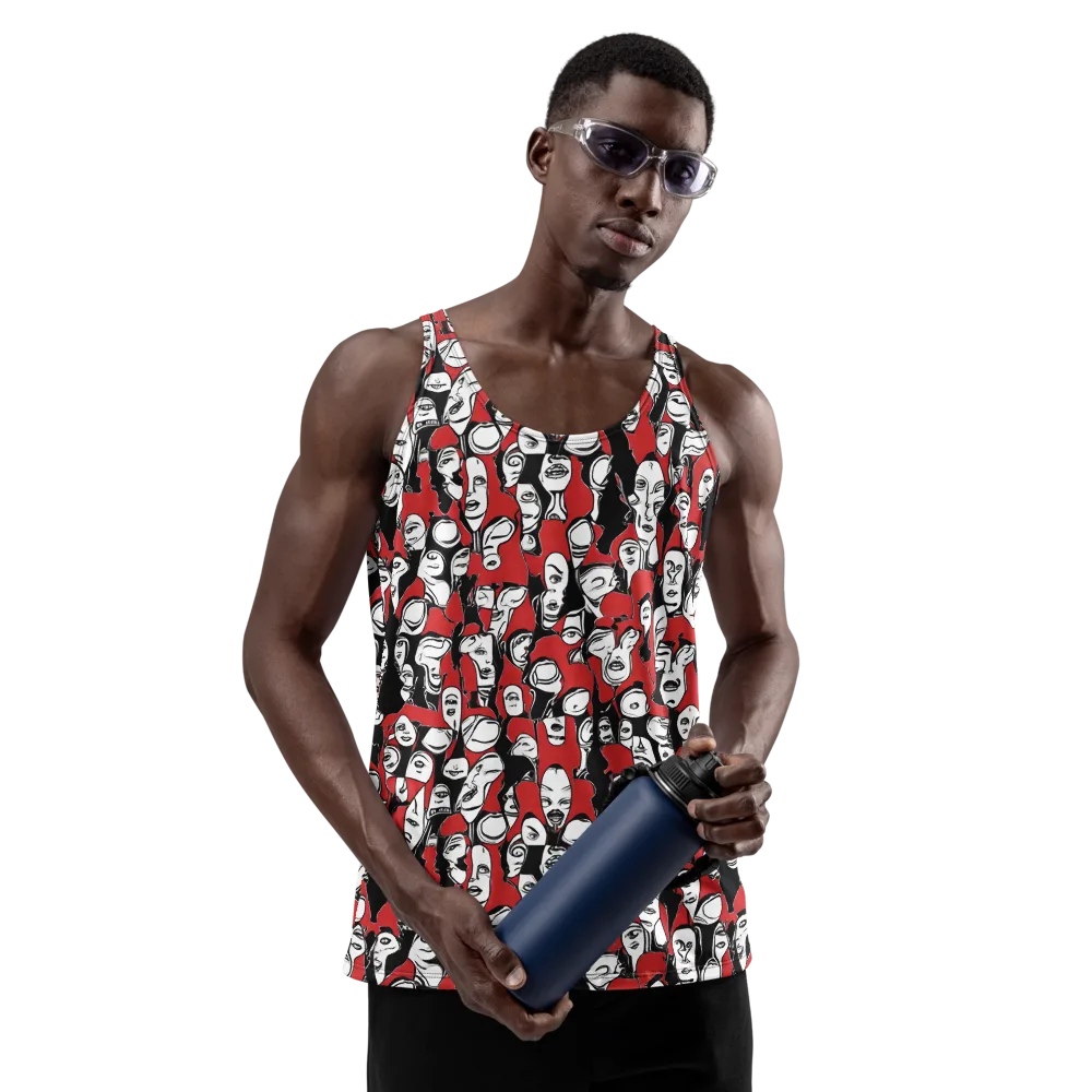Crimson Chorus on Men's Tank Top — Front