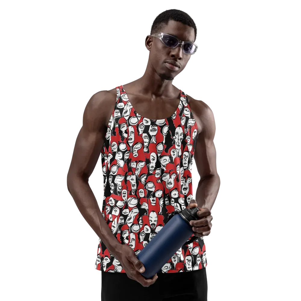 Crimson Chorus on Men's Tank Top — Front