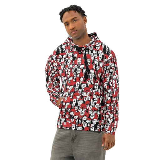 Crimson Chorus on a Cotton Hoodie