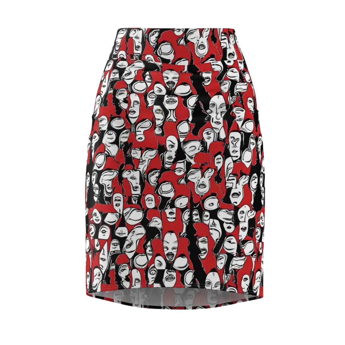 Crimson Chorus on Pencil Skirt — Front
