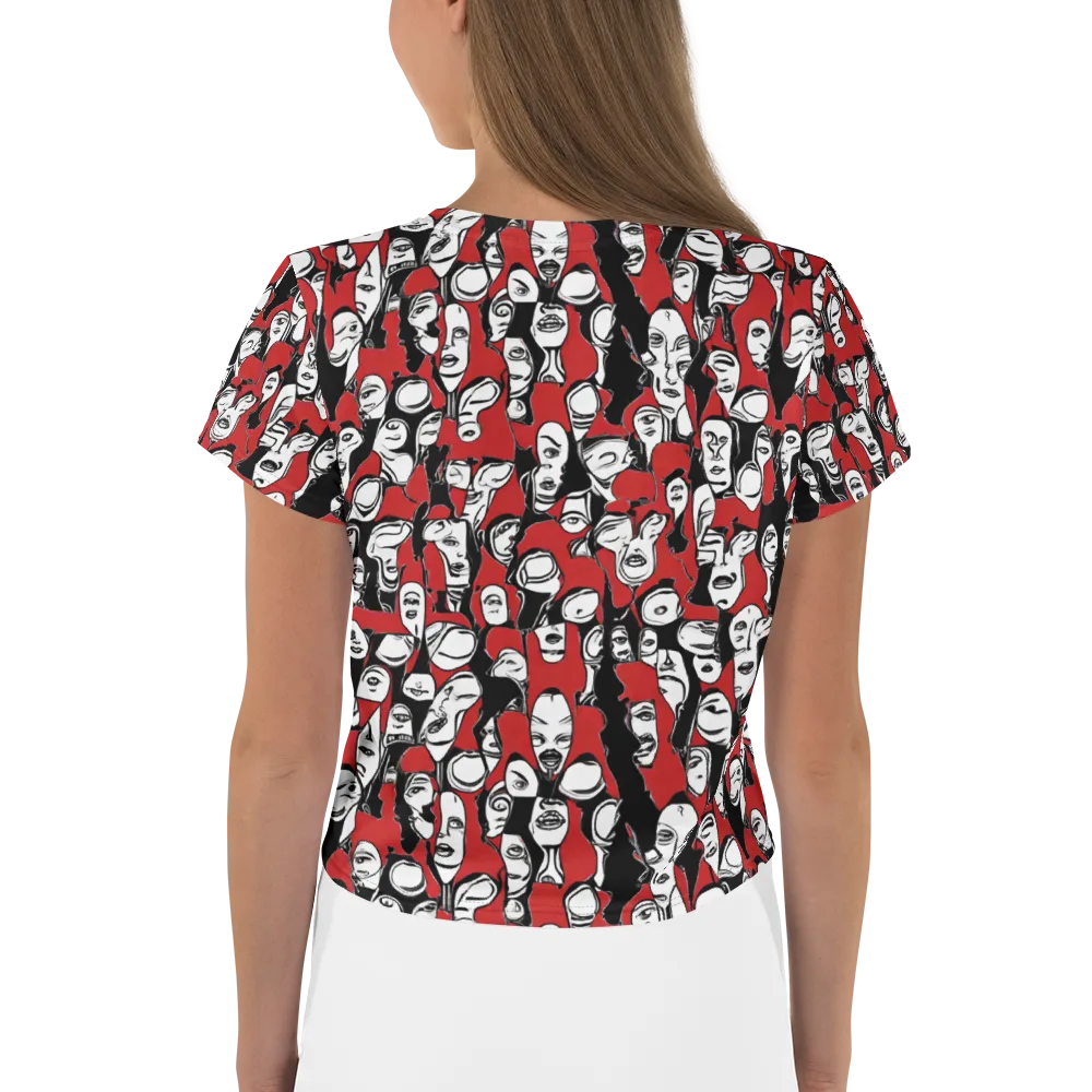 Crimson Chorus on Crop Tee — Back