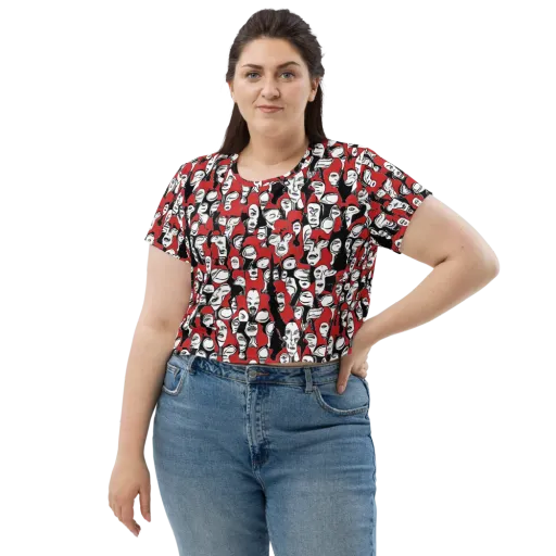 Crimson Chorus on a Crop Tee