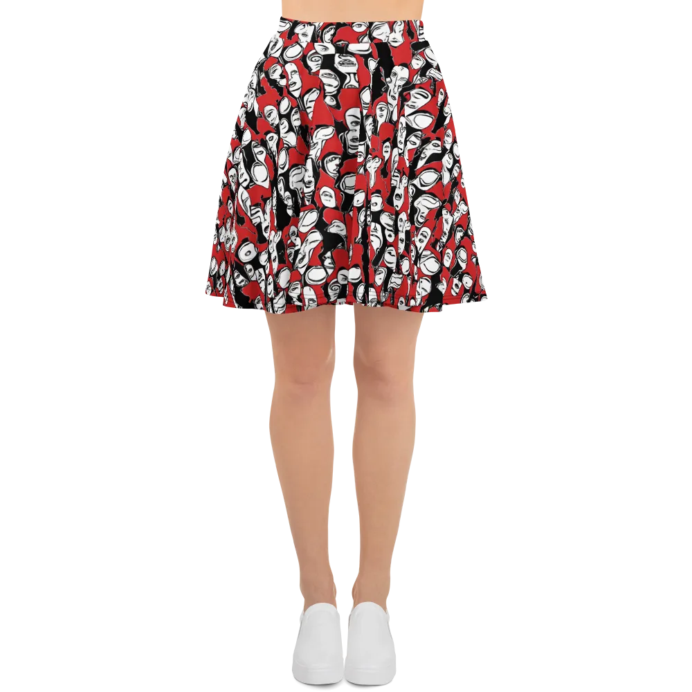 Crimson Chorus on Skater Skirt — Front