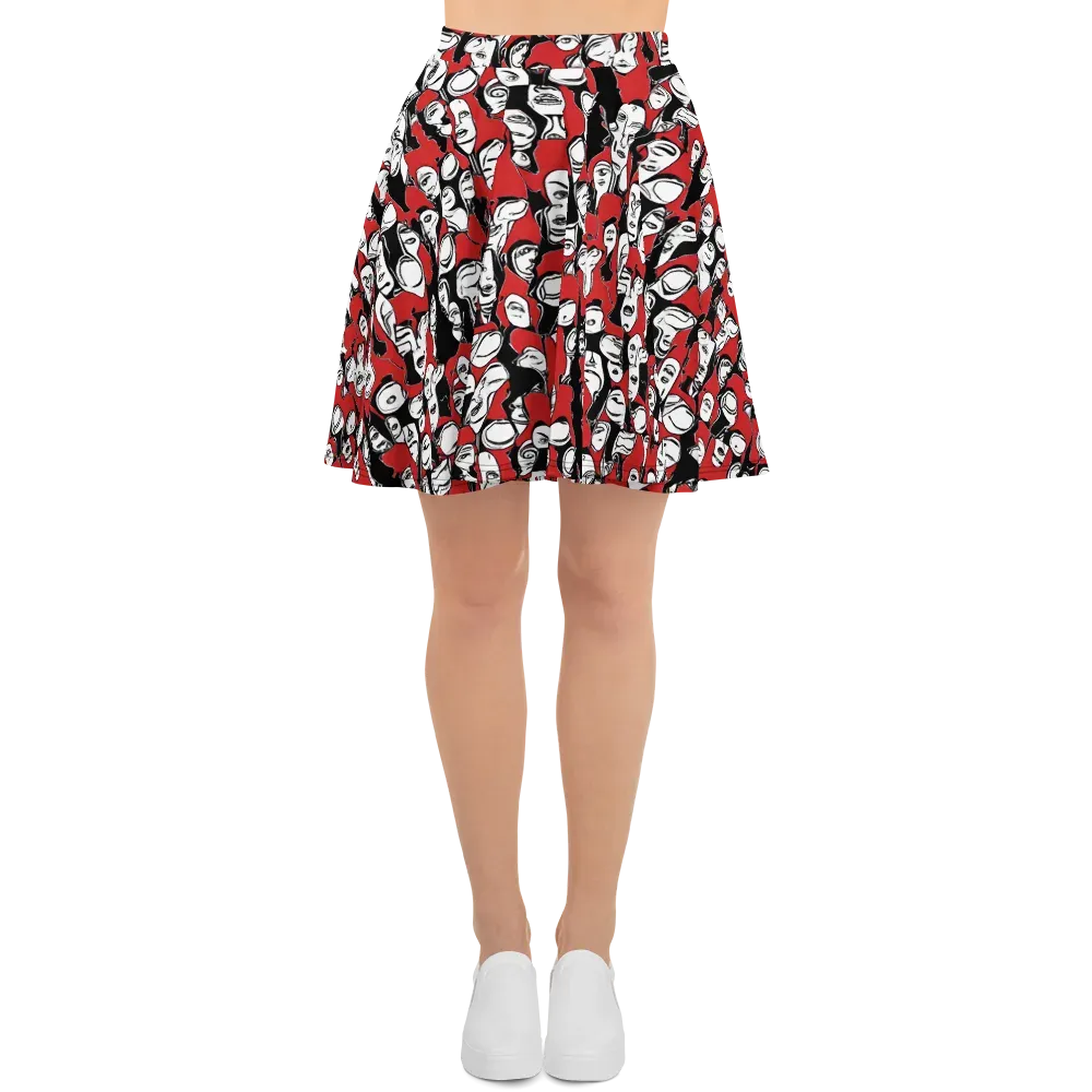 Crimson Chorus on Skater Skirt — Front