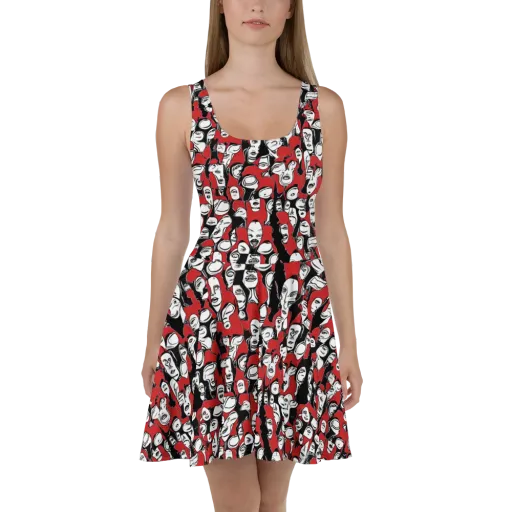 Crimson Chorus on a Skater Dress