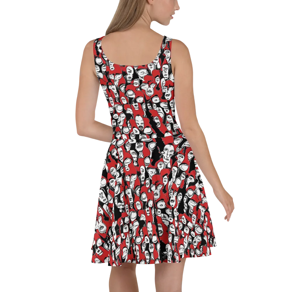 Crimson Chorus on Skater Dress — Back