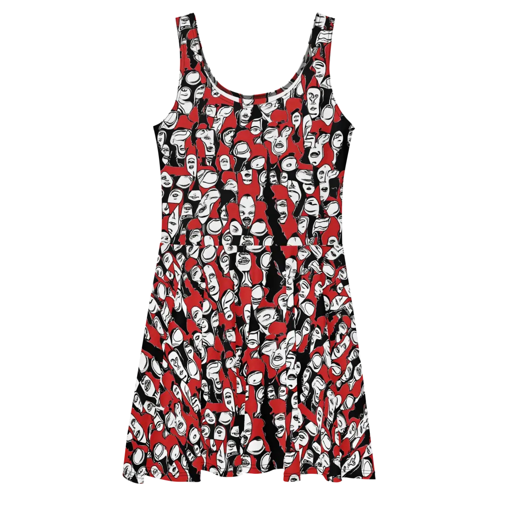 Crimson Chorus on Skater Dress — Front