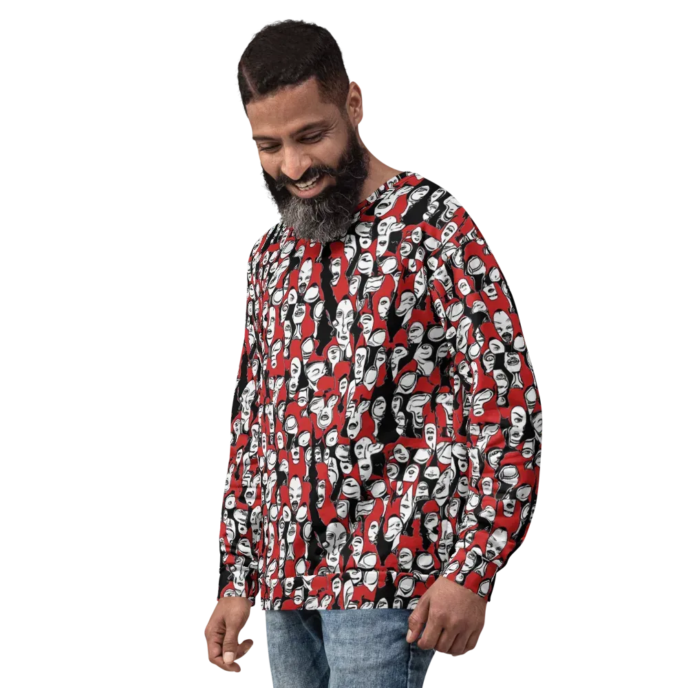 Crimson Chorus on Sweatshirt — Left Front
