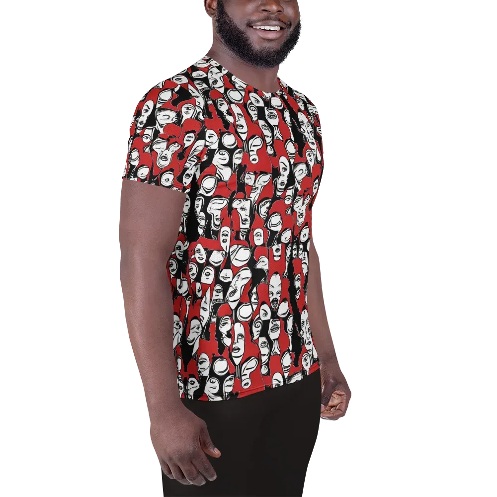 Crimson Chorus on Men's Athletic T-Shirt — Right