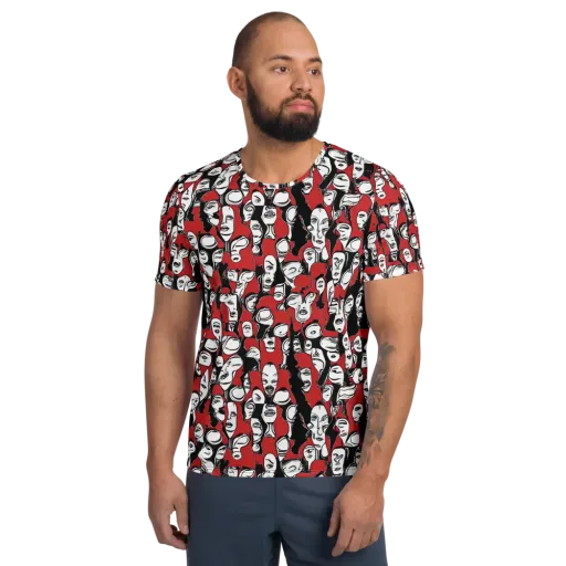 Crimson Chorus on a Men's Athletic T-Shirt