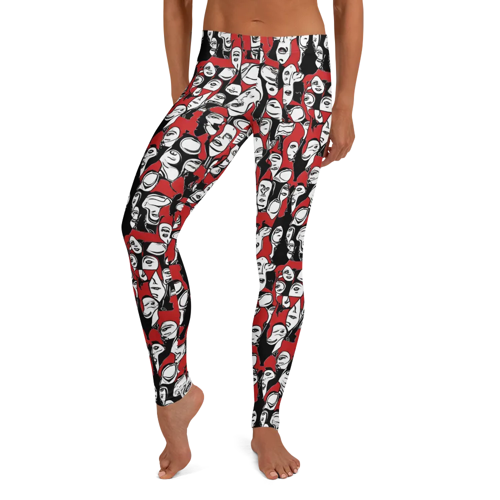 Crimson Chorus on Leggings — Front