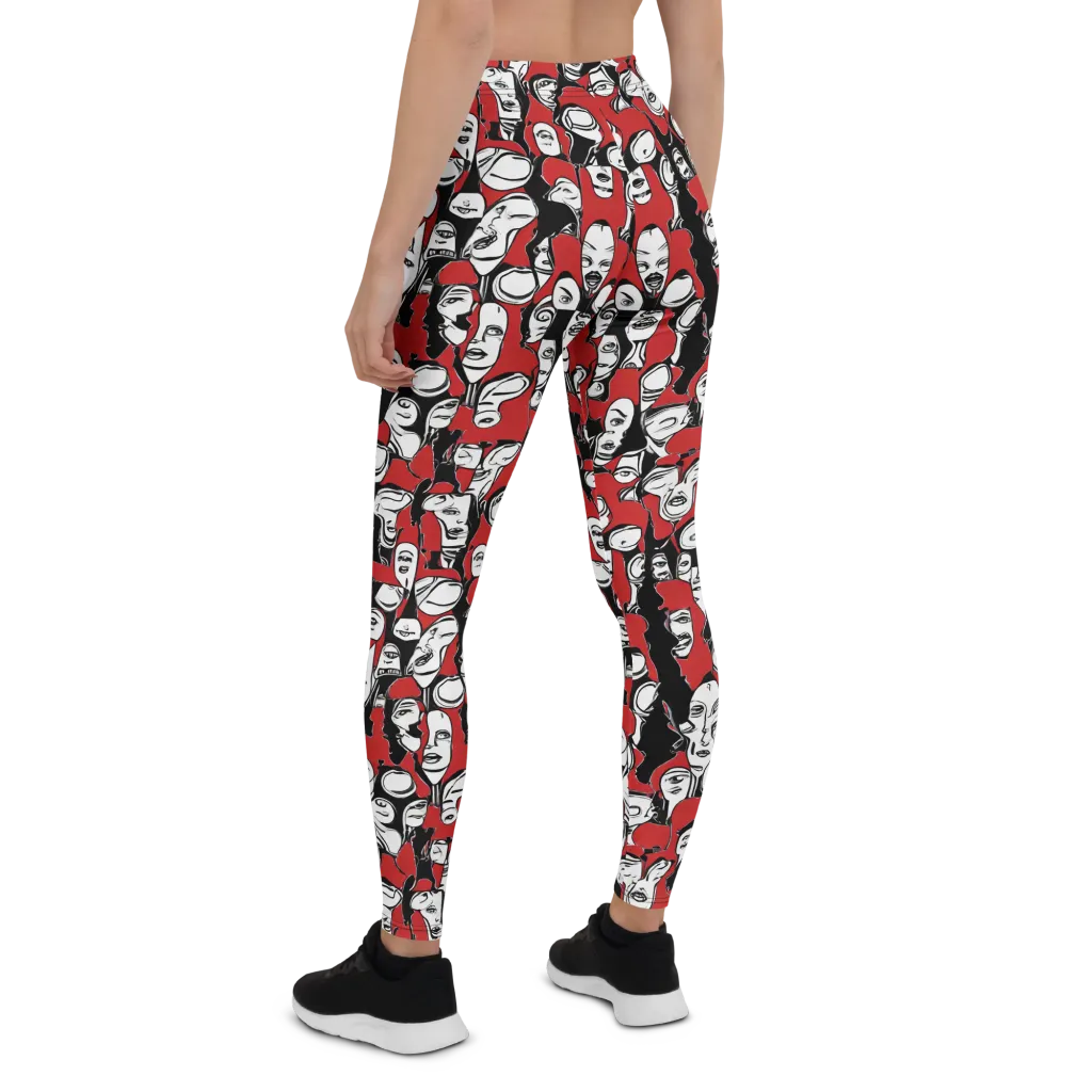 Crimson Chorus on Leggings — Back