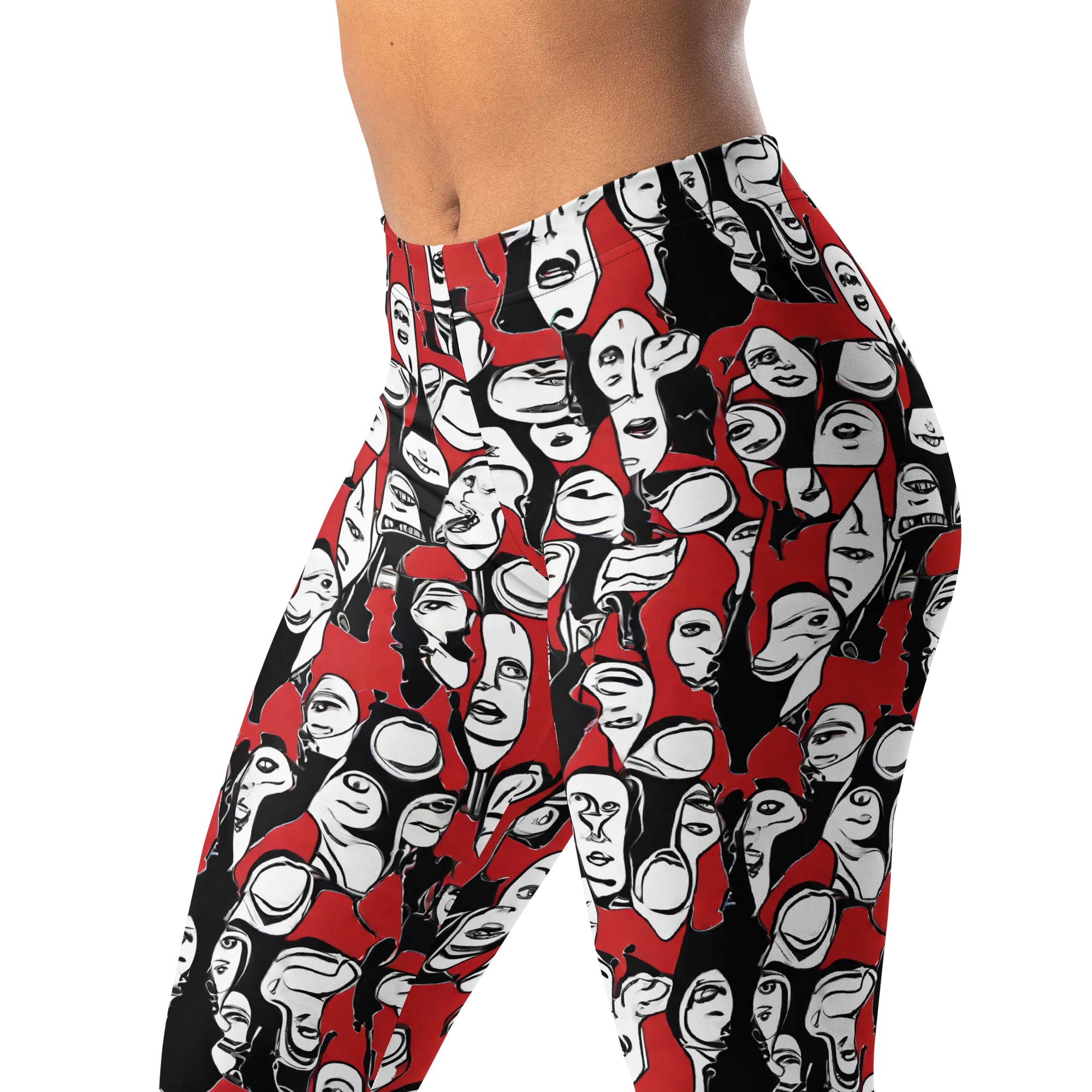 Crimson Chorus on Leggings — Left Front