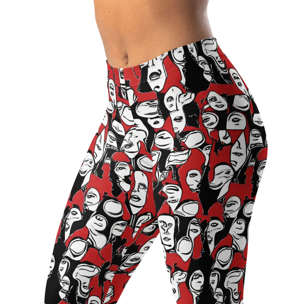 Crimson Chorus on Leggings — Left Front