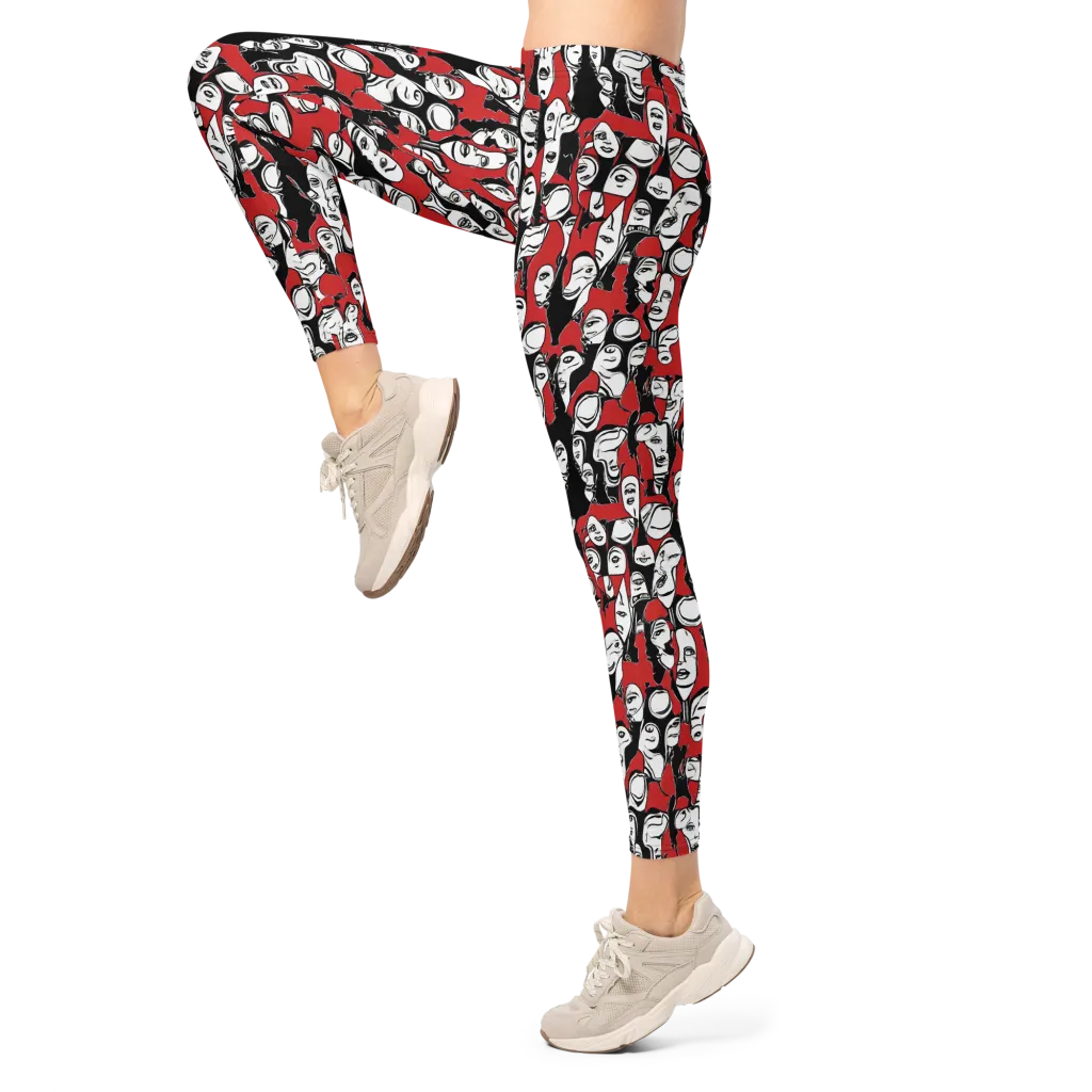 Crimson Chorus on Leggings — Left