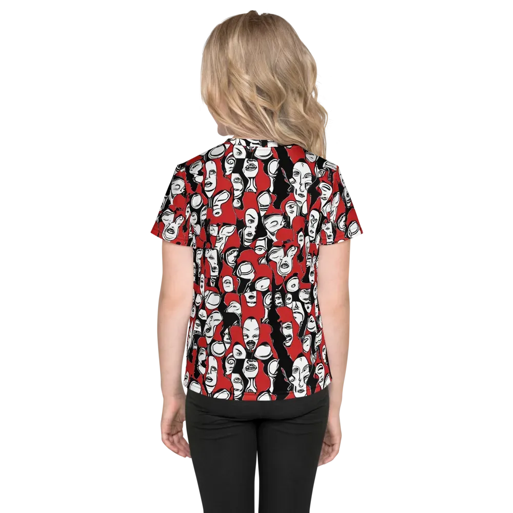 Crimson Chorus on Kids Crew Neck T-Shirt — Back