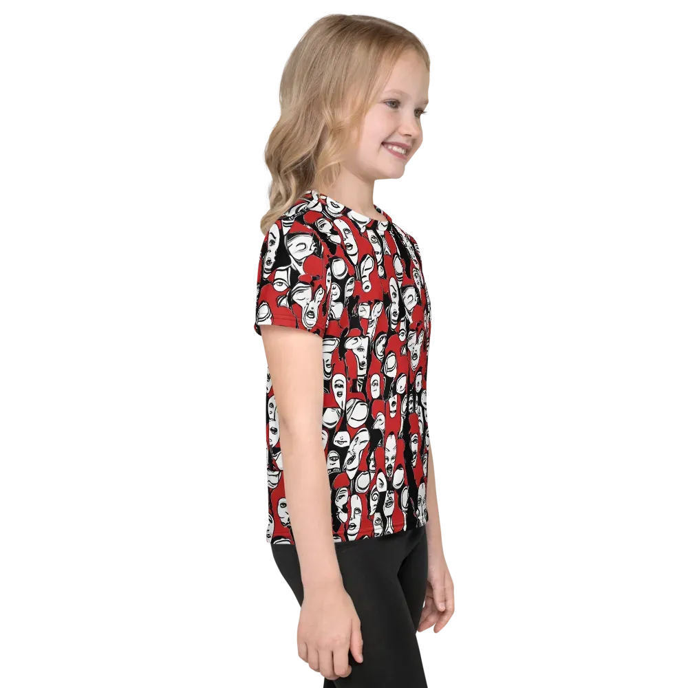 Crimson Chorus on Kids Crew Neck T-Shirt — Right