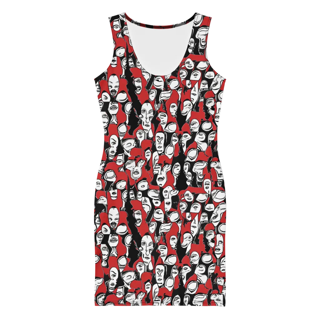 Crimson Chorus on Bodycon Dress — Front