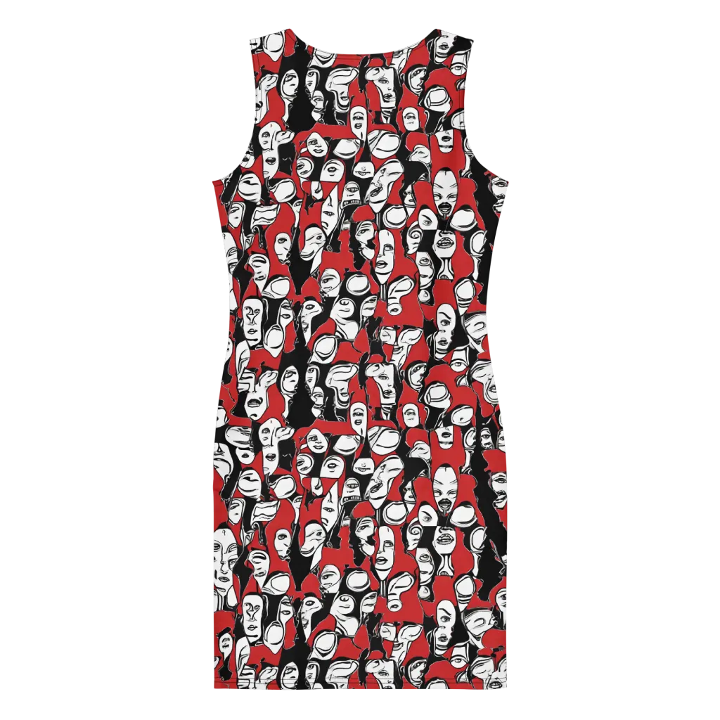 Crimson Chorus on Bodycon Dress — Back