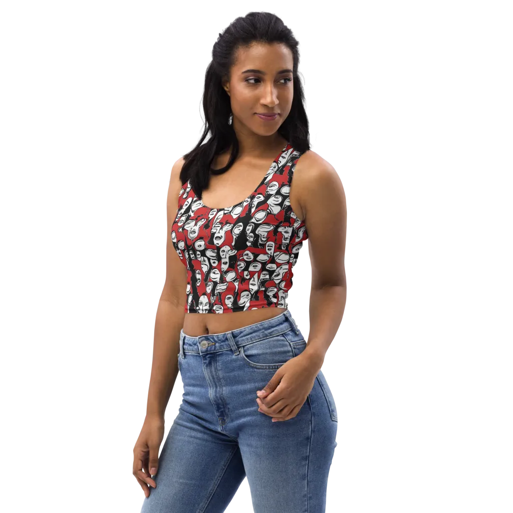 Crimson Chorus on Crop Top — Left Front