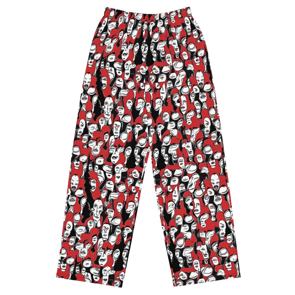 Crimson Chorus on Wide-Leg Pants — Front