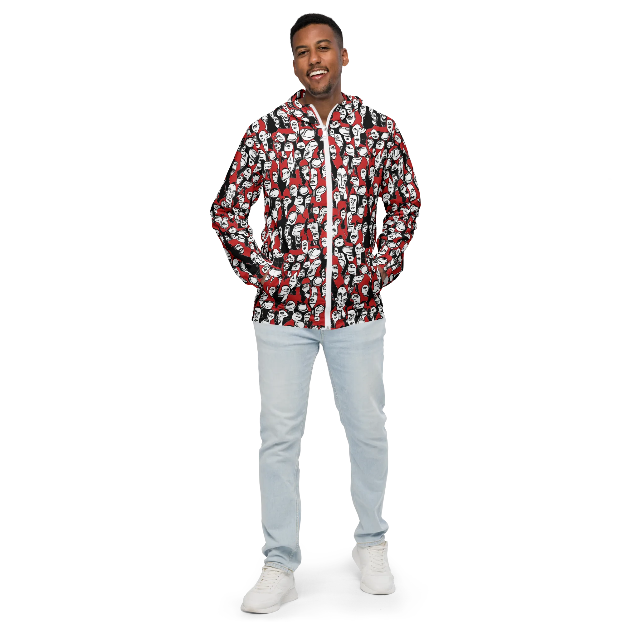 Crimson Chorus on Men's Windbreaker — Front