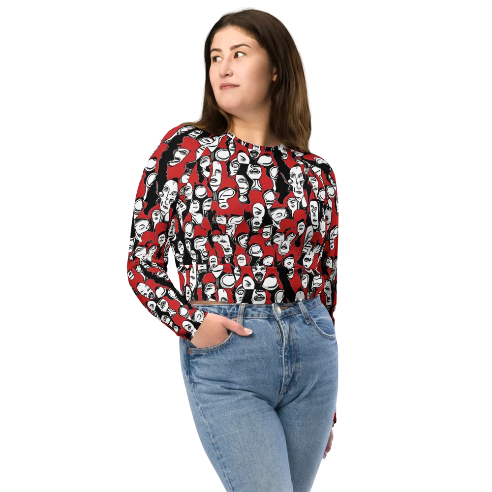Crimson Chorus on Long Sleeve Crop Top — Front