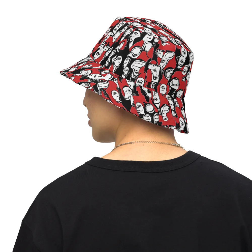Crimson Chorus on Reversible Bucket Hat — Back Inside