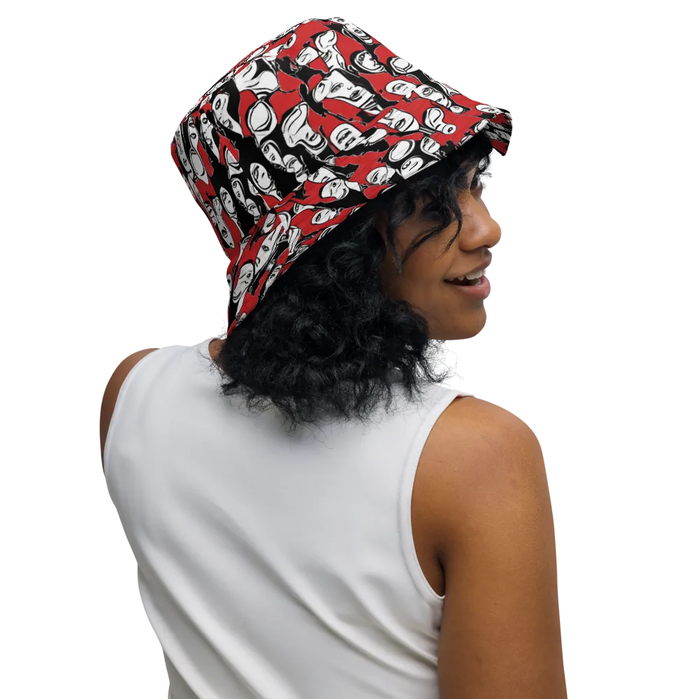 Crimson Chorus on Reversible Bucket Hat — Right Outside