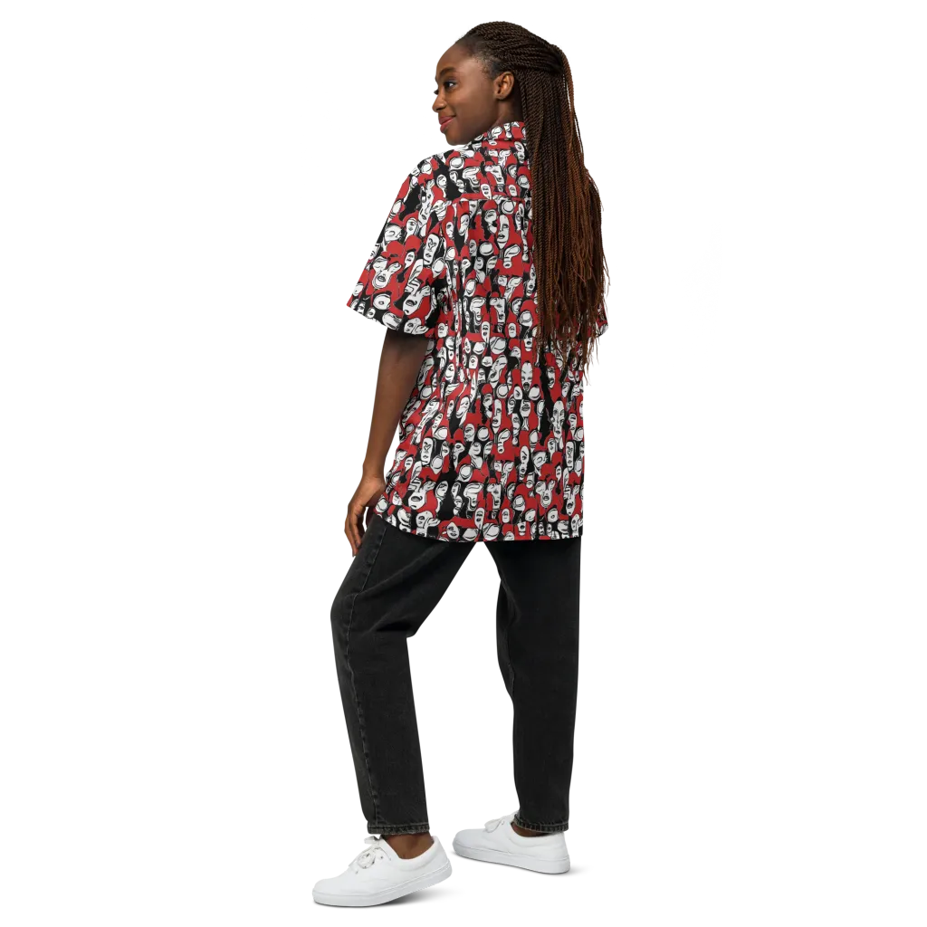 Crimson Chorus on Button Shirt — Back