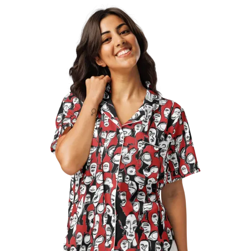 Crimson Chorus on a Women's Short Sleeve Pajama Top