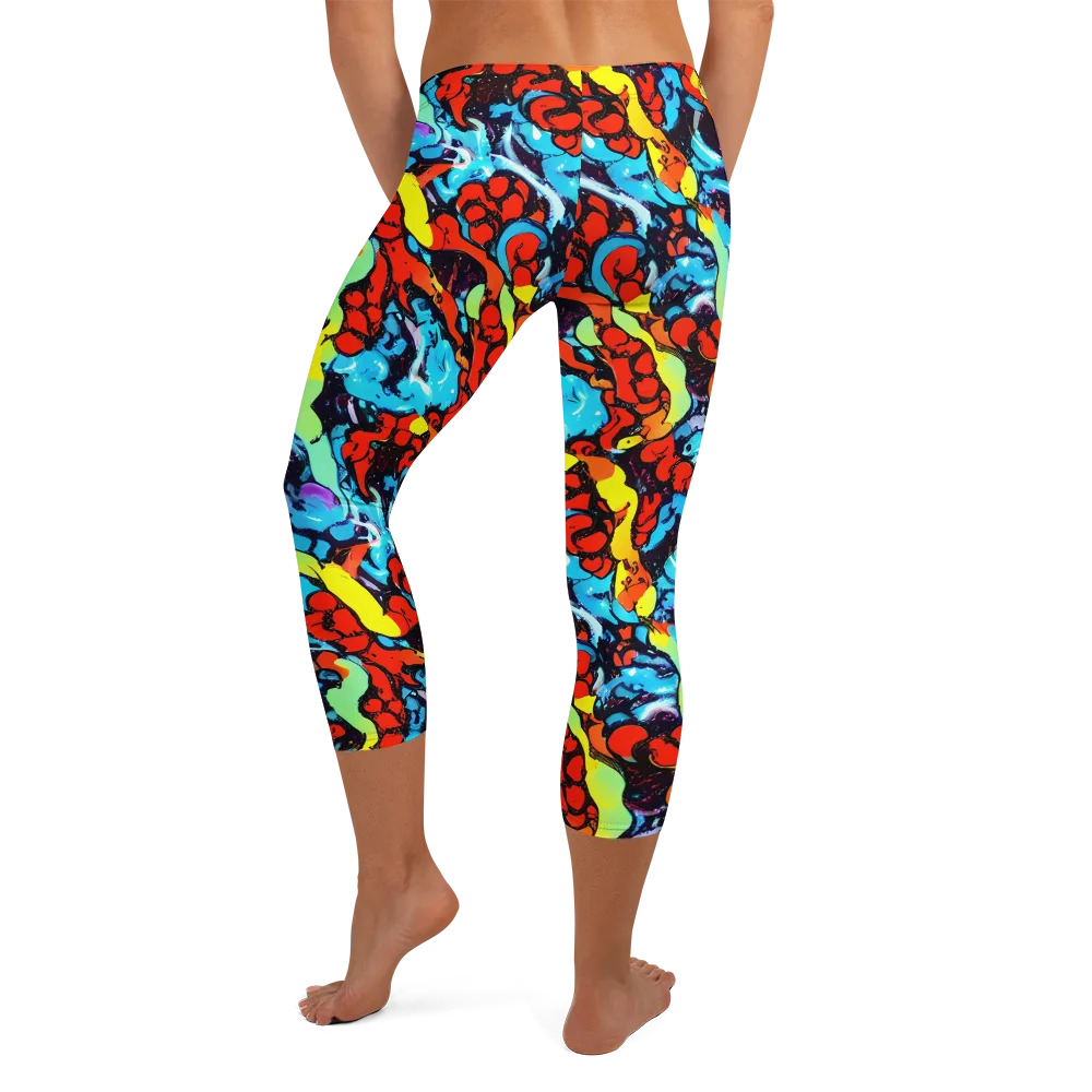 Electric Molten on Capri Leggings — Back