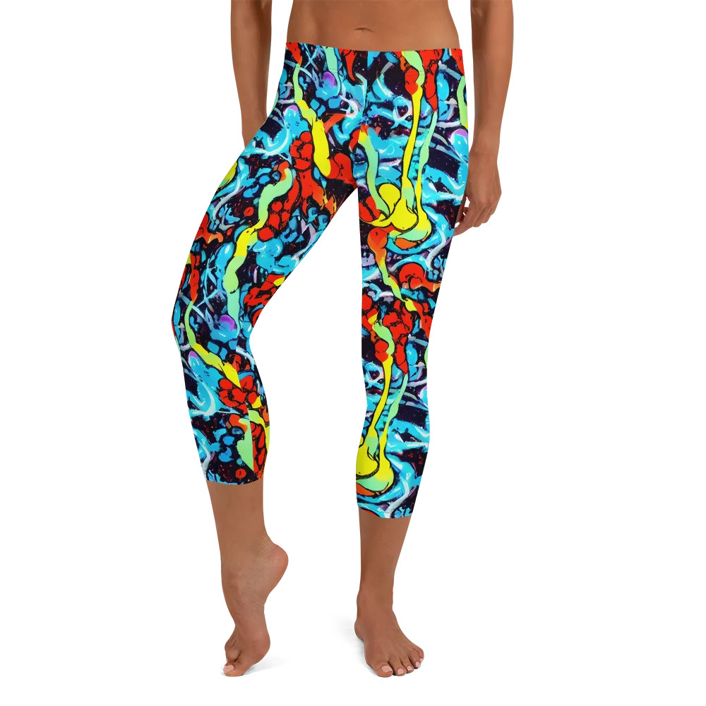 Electric Molten on Capri Leggings — Front