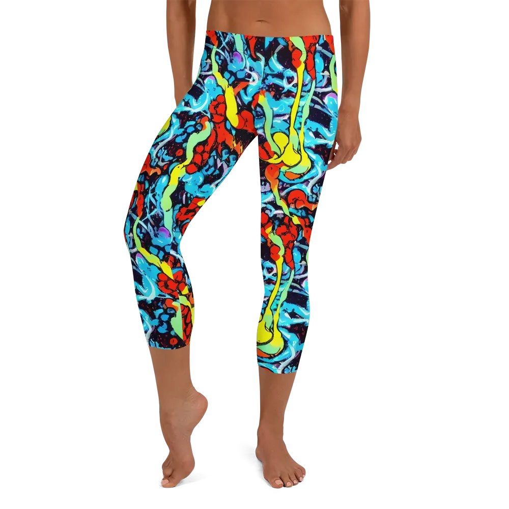 Electric Molten on Capri Leggings — Front
