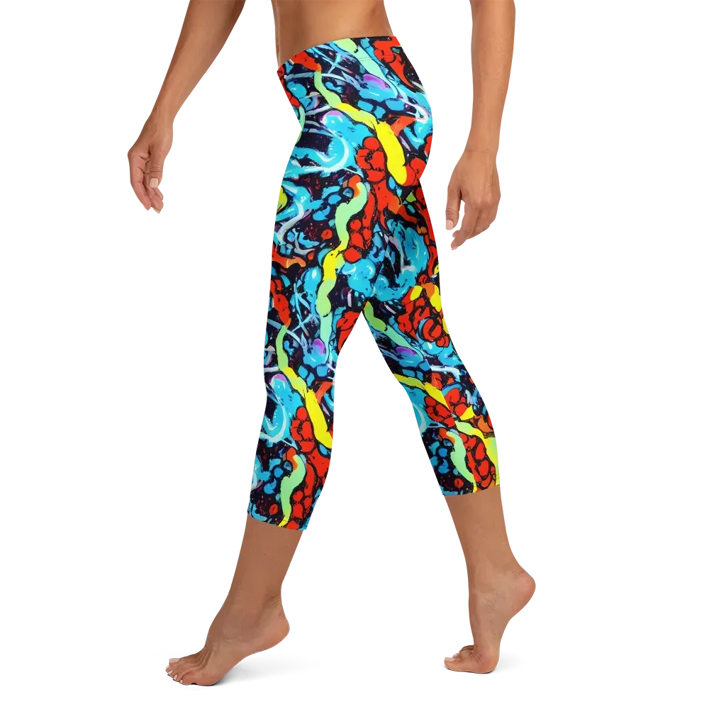 Electric Molten on Capri Leggings — Left
