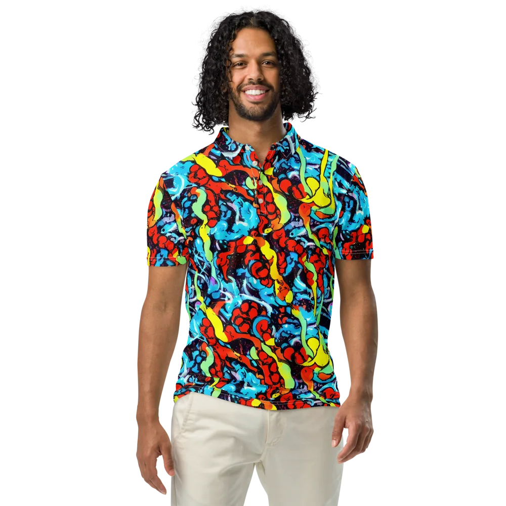Electric Molten on Men's Slim Fit Polo Shirt — Front