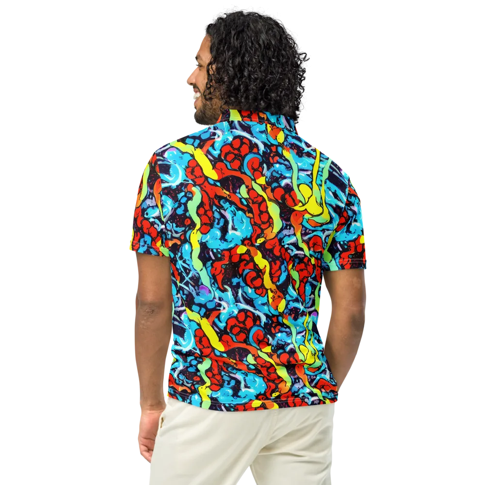 Electric Molten on Men's Slim Fit Polo Shirt — Back